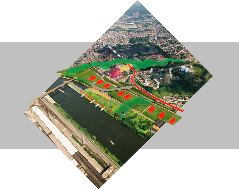 Carta – Reichen et Robert - Reichen et Robert Associes -Amenagement urbain de la vallee Seresienne-Seraing-Belgique-axonometrie-parc sur fleuve.jpg