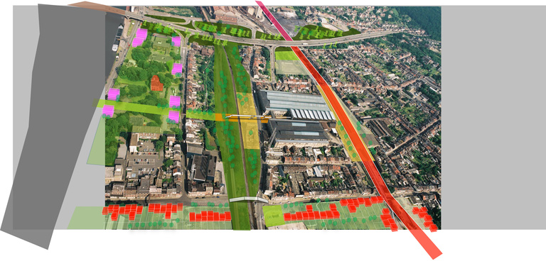 Baaum - Reichen et Robert Associes -Amenagement urbain de la vallee Seresienne-Seraing-Belgique-axonometrie ateliers centraux.jpg