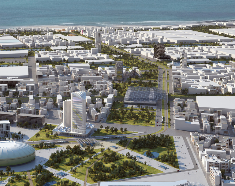 Baaum - Reichen et Robert Associes- Ville nouvelle de Zenata- Une Eco cité Casablancaise-Maroc-vue aerienne-artefactory.jpg