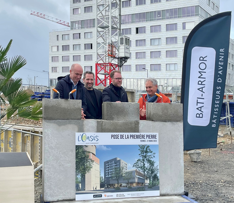 Baaum - Pose de la 1ère pierre du programme : l'Oasis