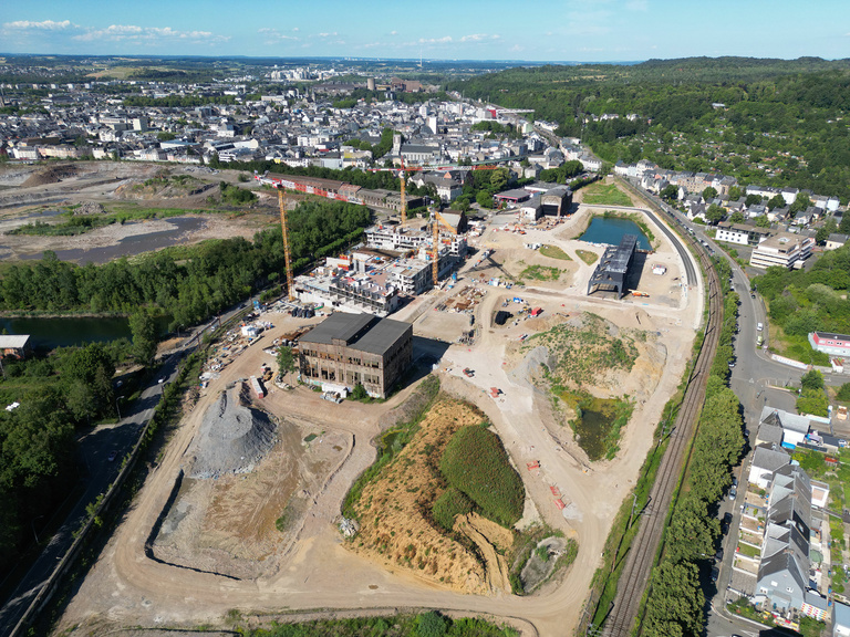 Carta – Reichen et Robert - Avancement du chantier des espaces publics – Quartier Rout Lëns, Esch‑sur‑Alzette